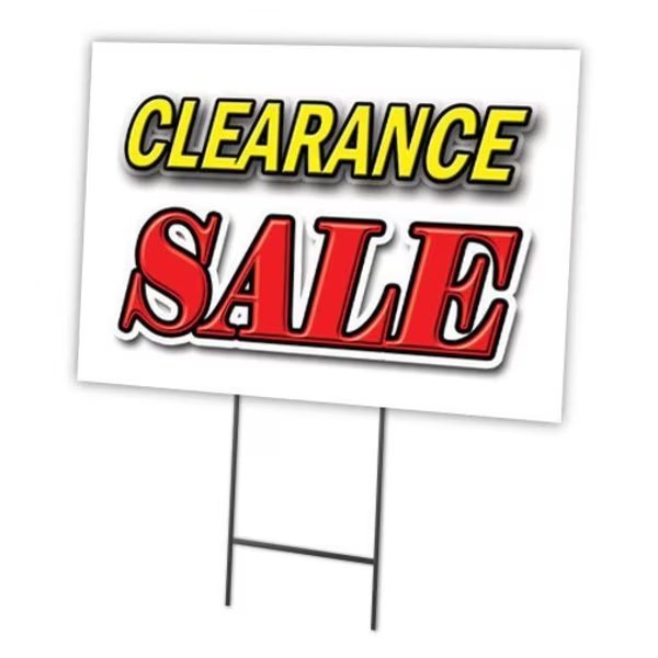 Clearance Sale Yard Sign & Stake outdoor plastic coroplast window, C-1216-DS-Clearance Sale, Signmission, Mfr#: C-1216-DS-Clearance Sale